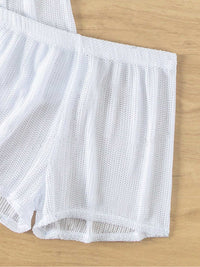 Open Front Half Sleeve Top and Shorts Cover Up Set Trandify deal