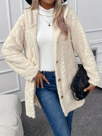 Fuzzy Button Down Hooded Coat Trandify Deal