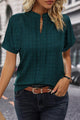 Notched Short Sleeve Blouse Trandify deal
