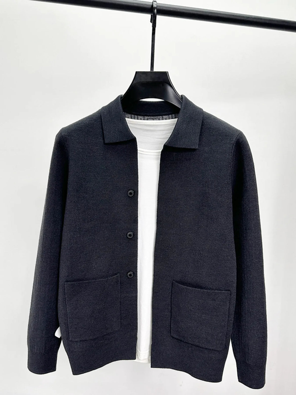 Men's Plus Size Button-Up Cardigan Sweater with Pockets – Big & Tall Casual Knitwear