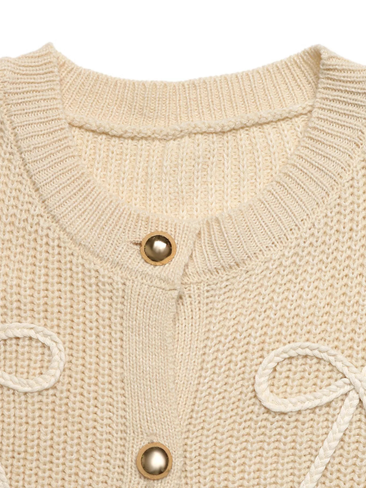 Women's Bow Button Up Long Sleeve Cardigan