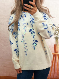 Women's Sequin Crewneck Sweater - Long Sleeve Party Wear