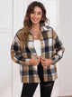Plaid Collared Neck Button Down Jacket Trandify Deal