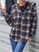 lvy Lane Plaid Button Up Long Sleeve Hooded Jacket Trandify Deal