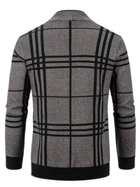 Men’s Plus Size Plaid Cardigan – Buffalo Check Open Front Long Sleeve Sweater