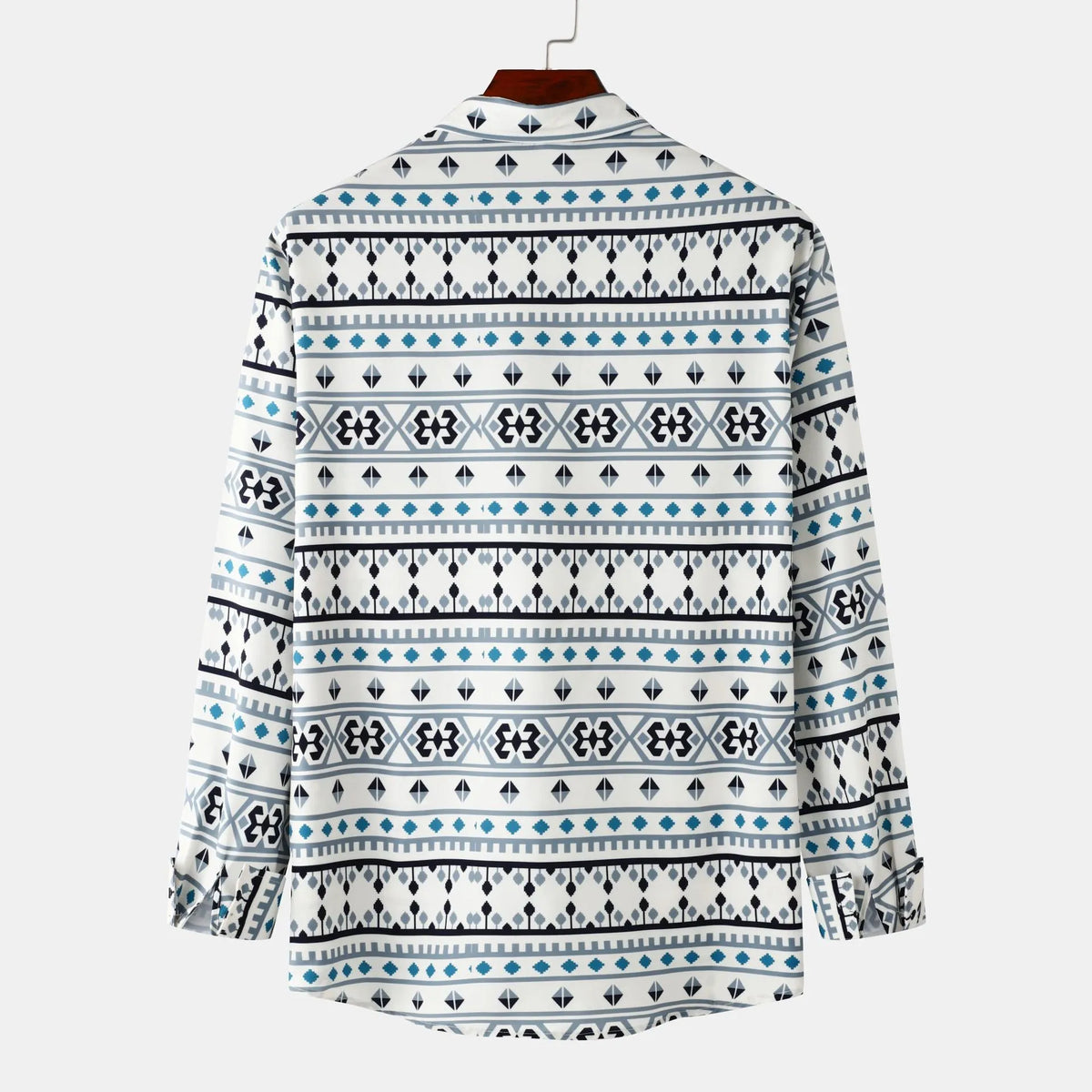 Trendy Men's Button-Up Shirt with Unique Geometric Design – Perfect for Office & Parties