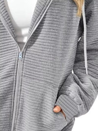 Women's Zip Up Hoodie - Oversized Cropped Style