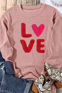 Valentine’s Day LOVE Round Neck Long Sleeve Sweatshirt - Trandify Deal