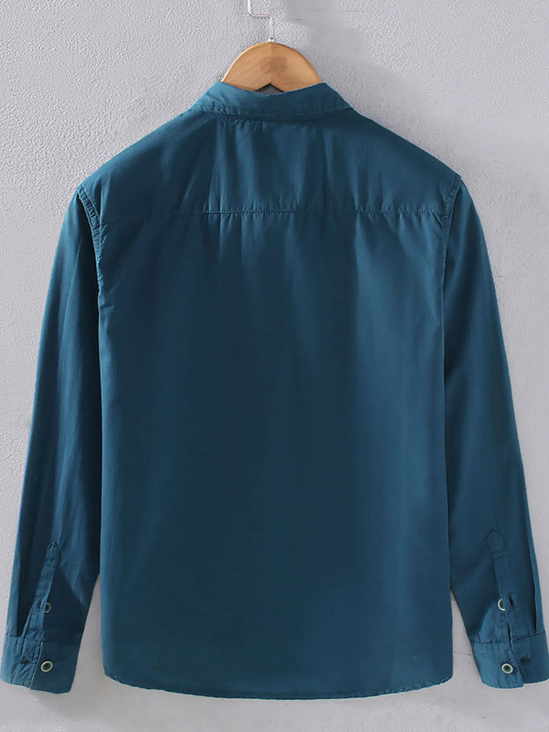 Plus Size Men’s Color Block Button-Up Shirt – Long Sleeve Slim Fit Casual Top for Big & Tall Men – Trendy Office & Party Wear