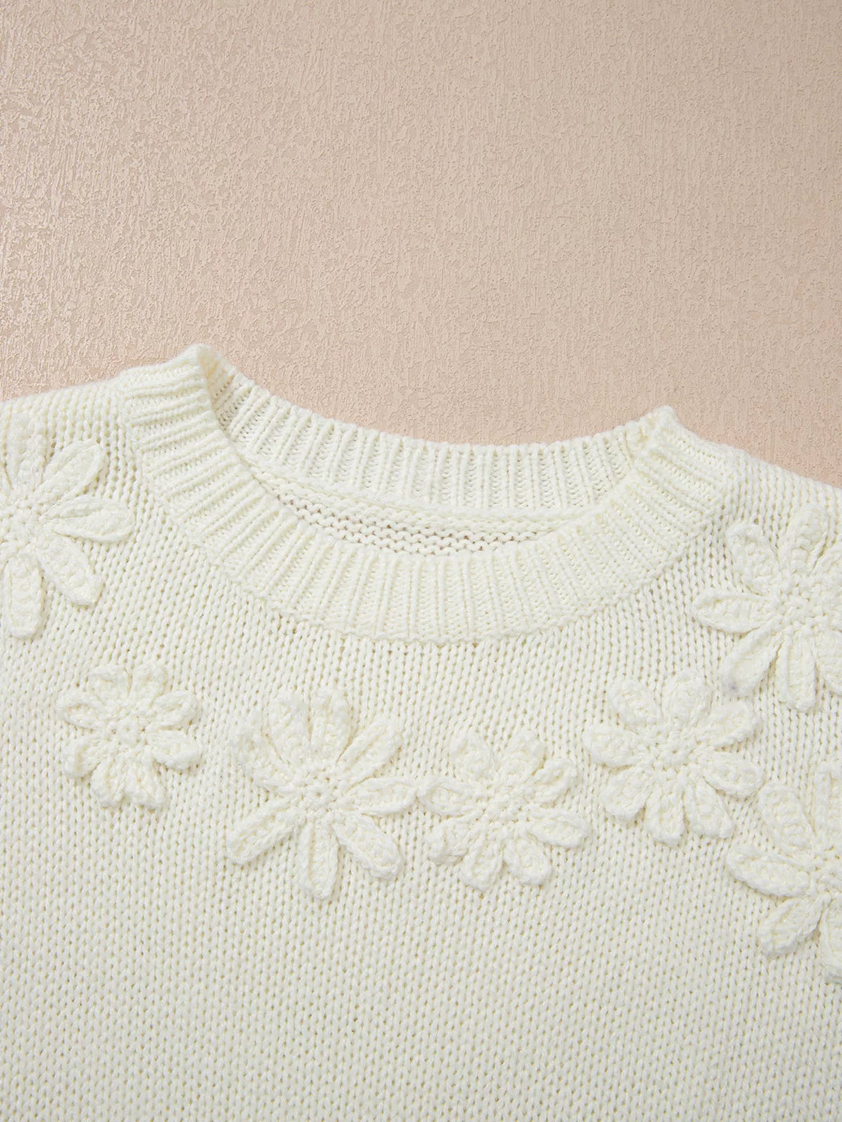 Floral Textured Puff Sleeve Sweater for Women | Trendy Top