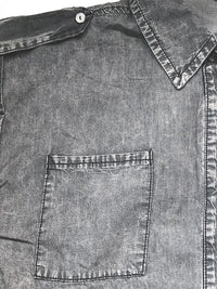 Collared Neck Cap Sleeve Denim Top Trandify deal