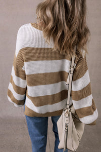 Color Block Round Neck Sweater – Trendy & Comfortable Knitwear Trandify Deal