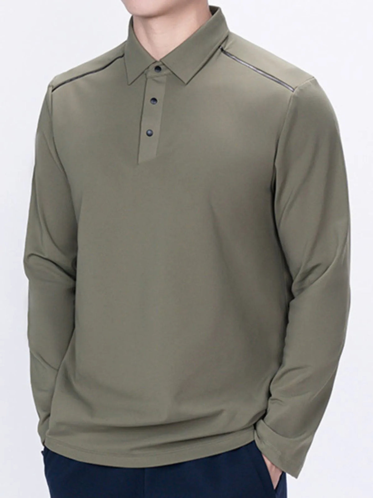 Men’s Plus Size Long Sleeve Polo Shirt – Classic Button-Down Casual Top for Big & Tall Men in Breathable Cotton Blend – Relaxed Fit