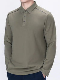 Men’s Plus Size Long Sleeve Polo Shirt – Classic Button-Down Casual Top for Big & Tall Men in Breathable Cotton Blend – Relaxed Fit