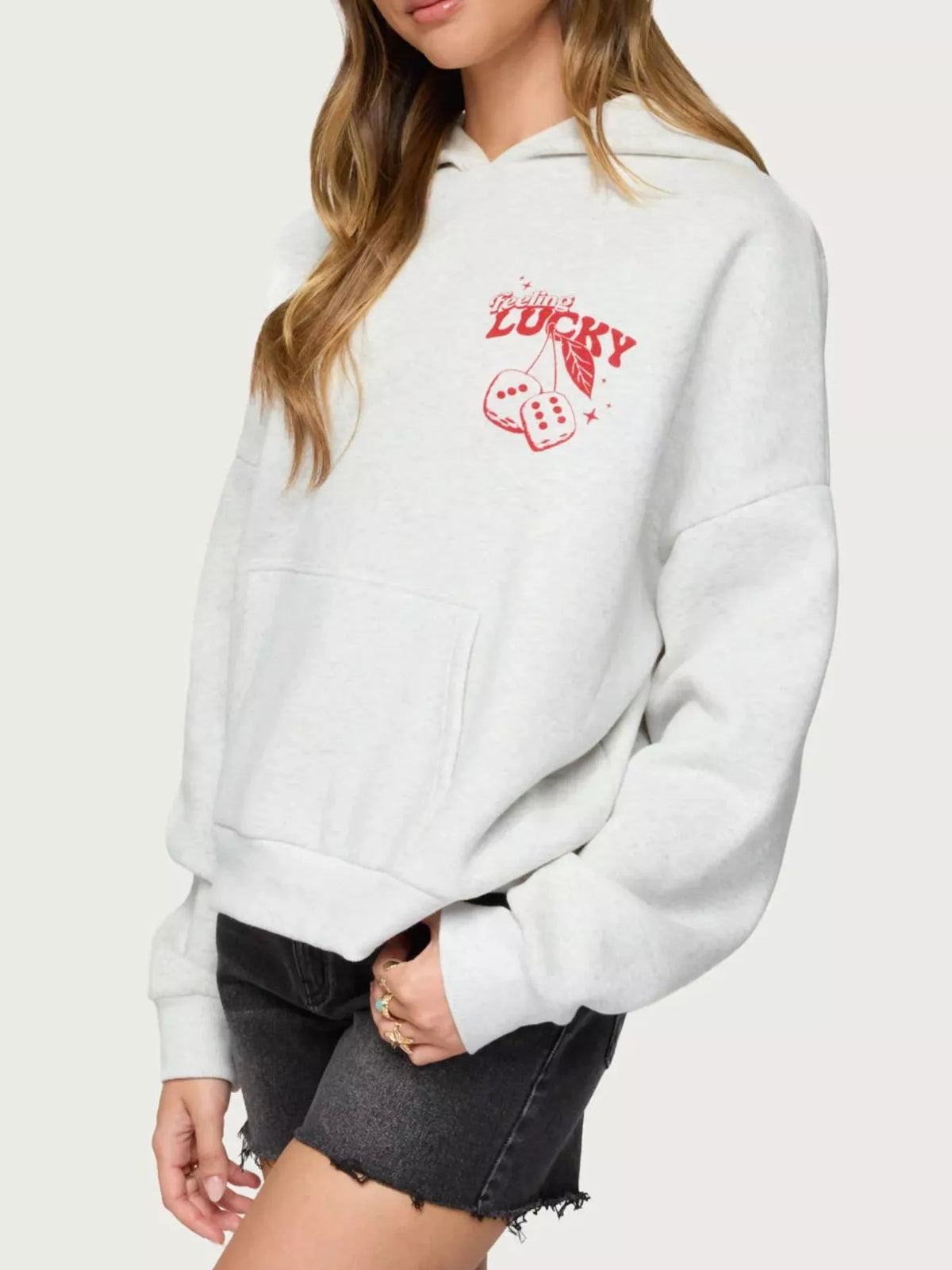 Women's Oversized Graphic Hoodie Drop Shoulder Sweatshirt