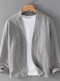 Men's Plus Size Open Front Long Sleeve Cardigan – Lightweight Big & Tall Lounge Wear – Trendy Oversized Cover-Up