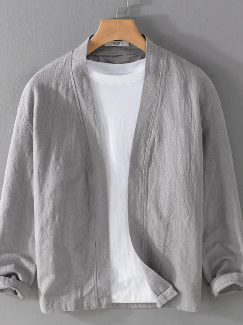 Men's Plus Size Open Front Long Sleeve Cardigan – Lightweight Big & Tall Lounge Wear – Trendy Oversized Cover-Up