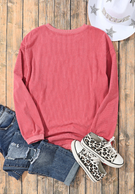 Valentine's Day LOVE Round Neck Long Sleeve Sweatshirt Trandify Deal