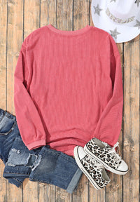 Valentine's Day LOVE Round Neck Long Sleeve Sweatshirt Trandify Deal