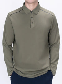 Men’s Plus Size Long Sleeve Polo Shirt – Classic Button-Down Casual Top for Big & Tall Men in Breathable Cotton Blend – Relaxed Fit