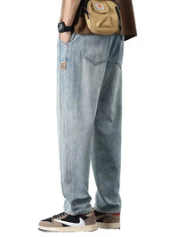 Men's Relaxed Fit Jeans in classic blue wash, comfort stretch fabric for all-day wear