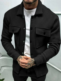 Men’s Plus Size Denim Button-Up Long Sleeve Jacket for Big & Tall – Slim Fit Casual Layering Shacket