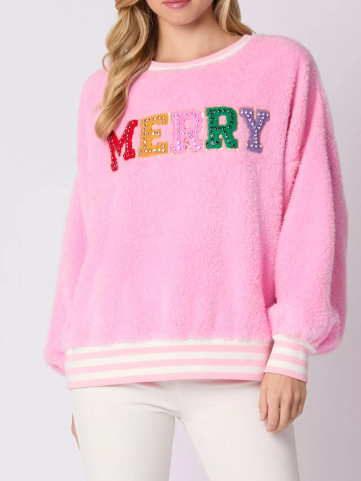Rhinestone Christmas Sweatshirt - Iced Out Holiday Pullover