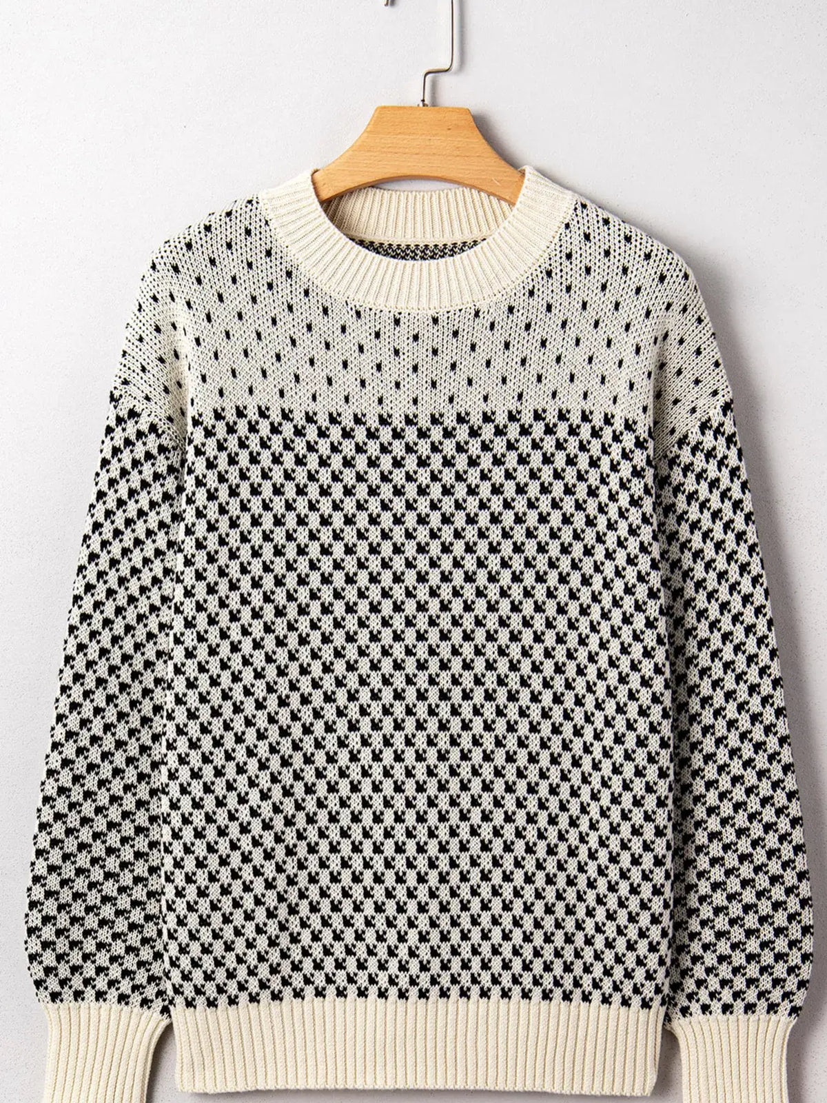 Women's contrast color lantern sleeve sweater