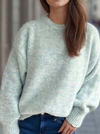 Round Neck Long Sleeve Sweater Trandify Deal