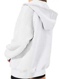 Women's Zip Up Hoodie - Oversized Cropped Style