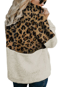 Color Block Half Zip Long Sleeve Fuzzy Sweatshirt Trandify Deal