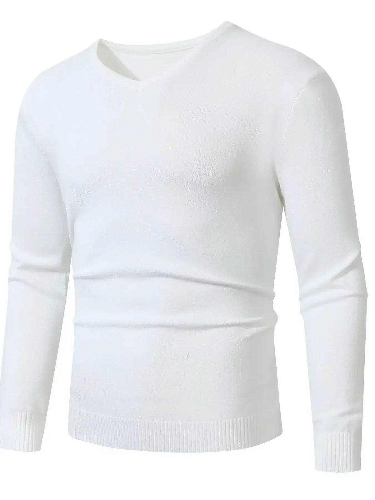 Plus size men's ribbed hem sweater – long sleeve cozy pullover for big & tall