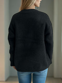 Cherry Round Neck Long Sleeve Sweater Trandify Deal