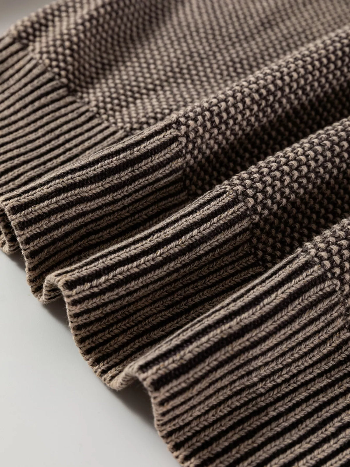 Women's beige cable knit cotton sweater casual crewneck pullover