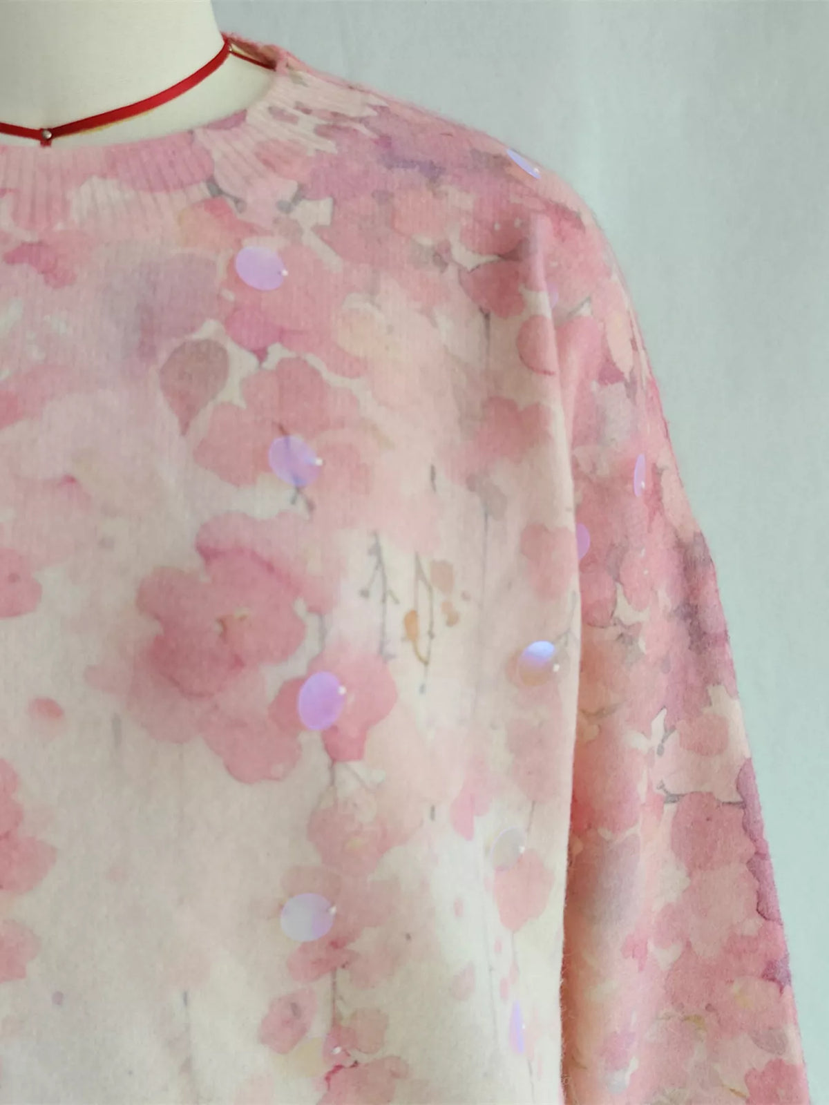 Women's Sequin Crewneck Sweater - Long Sleeve Party Wear