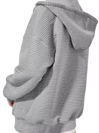 Women's Zip Up Hoodie - Oversized Cropped Style