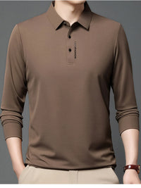 Men’s Plus Size Long Sleeve Polo Shirt – Classic Collar for Big & Tall Men – Business Casual Workwear