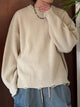 Men's Oversized Sweater - Distressed Raw Hem Drop Shoulder
