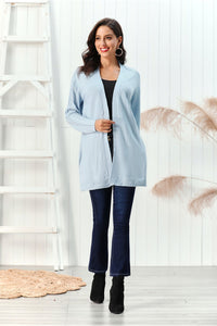 Cable-Knit Open Front Long Sleeve Cardigan Trandify Deal