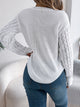 Asymmetric Hem Round Neck Long Sleeve Sweater Trandify Deal