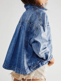 Pocketed Button Up Denim Jacket Trandify Deal