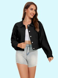 Distressed Distressed Button Up Denim Jacket Trandify deal