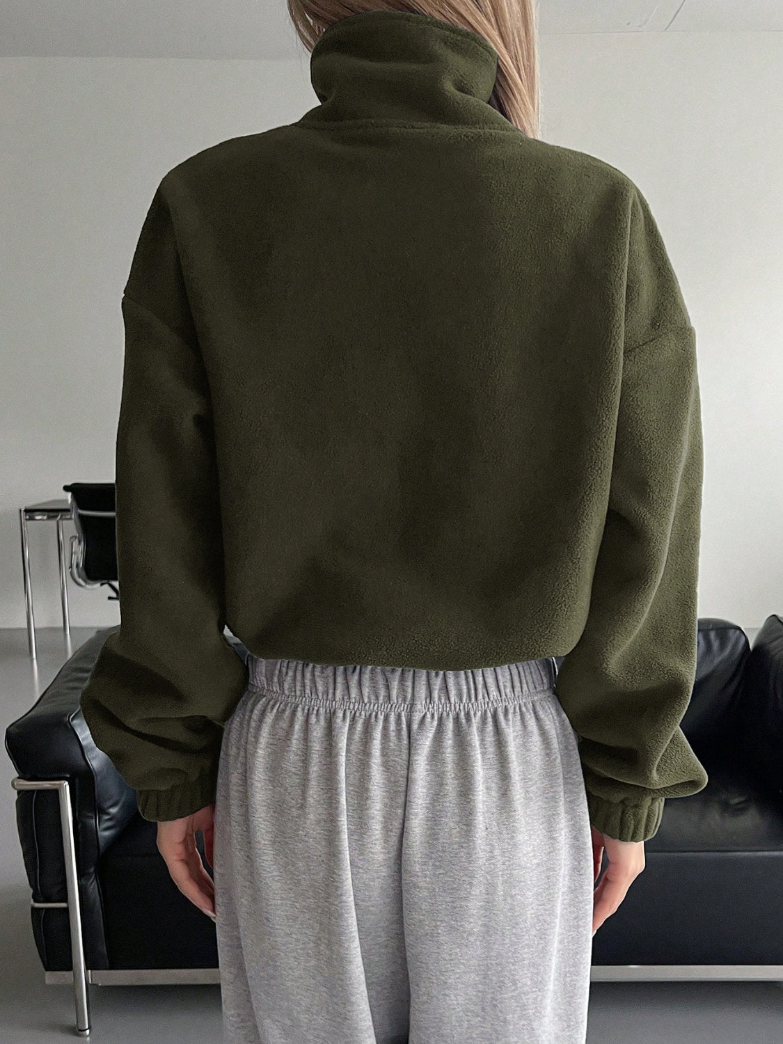 Honey Zip Up Long Sleeve Cropped Jacket Trandify Deal