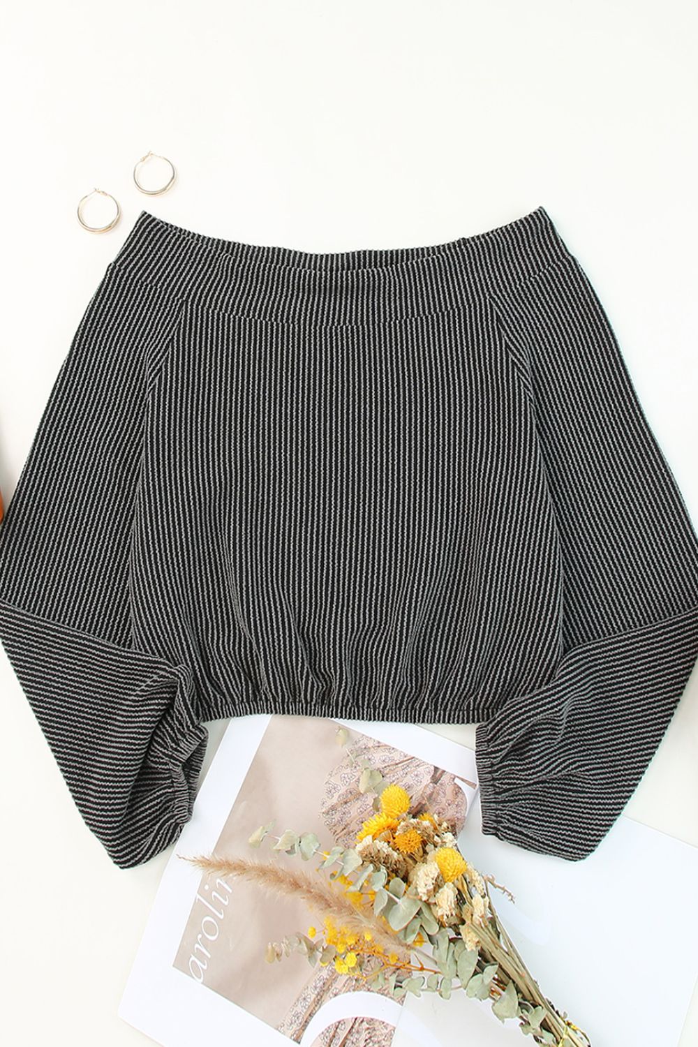 Off-Shoulder Long Sleeve Top Trandify Deal