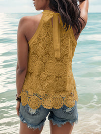 Lace Tied Mock Neck Tank Trandify deal