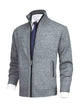 Men's Plus Size Zip Up Cardigan - Ribbed Hem & Pockets