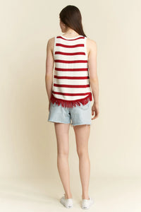 American Flag Fringe Tank Top for Women | Patriotic
