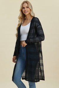 Double Take Full Size Open Front Longline Cardigan Trandify deal