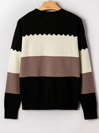 Women's Color Block Drop Shoulder Sweater | Casual Comfort
