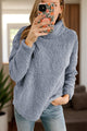 Fuzzy Turtleneck Long Sleeve Sweatshirt Trandify Deal